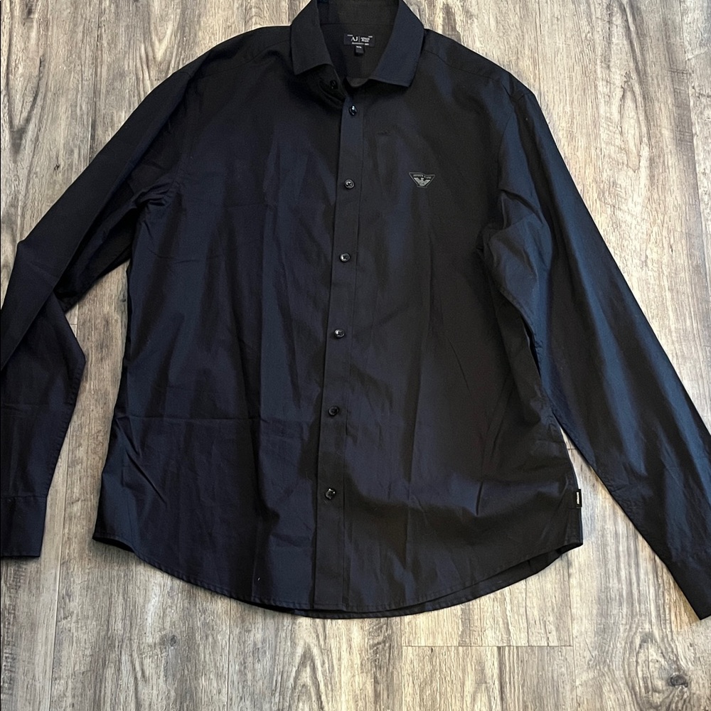 Armani Jeans Black Logo Shirt